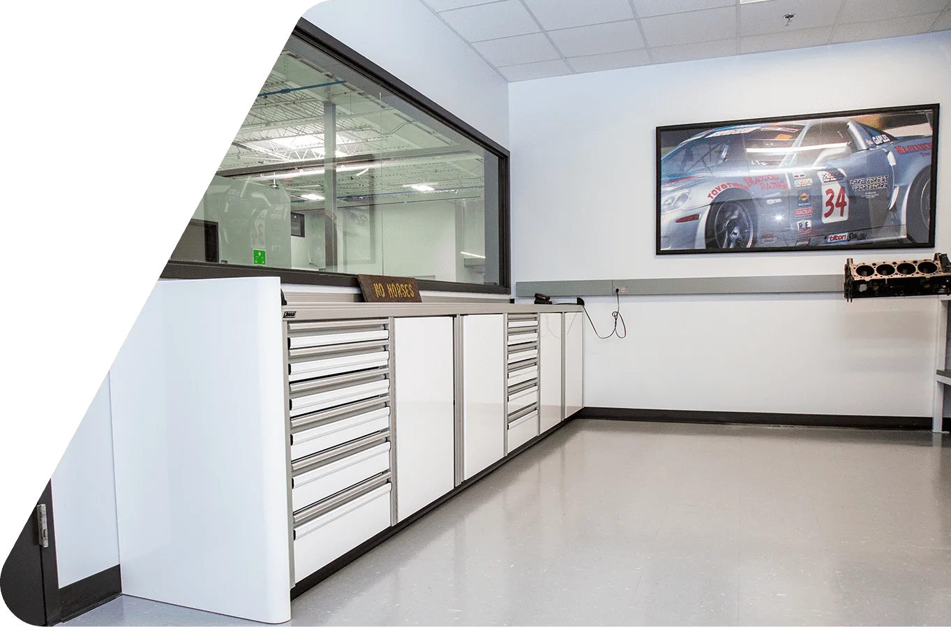 White Automotive Workshop Cabinets