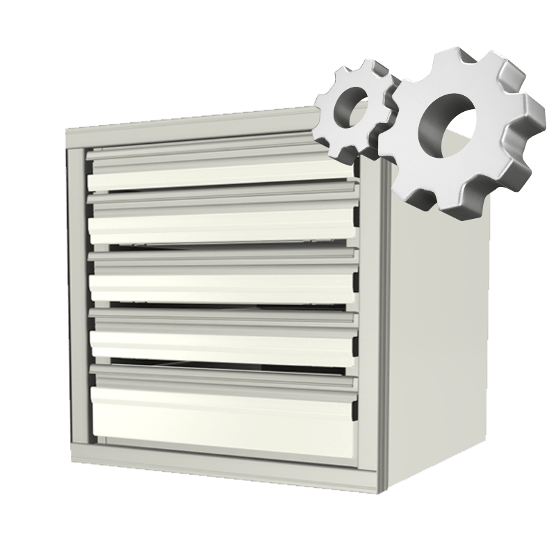 Drawer Cabinet Rendering with Gear Icon