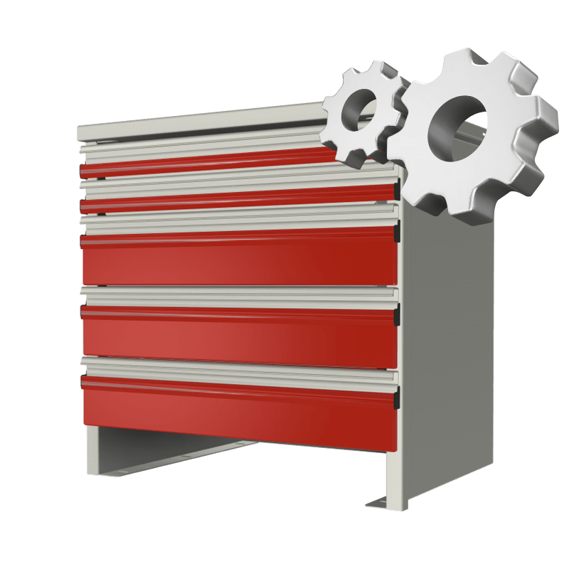Tool Drawer Rendering with Gear Icon